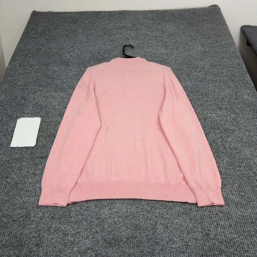 Peter Millar Sweater Men L Pink Cashmere Quarter Zip Mock Neck Preppy Minimalist